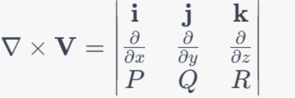 cross product of the nabla operator with the vector field